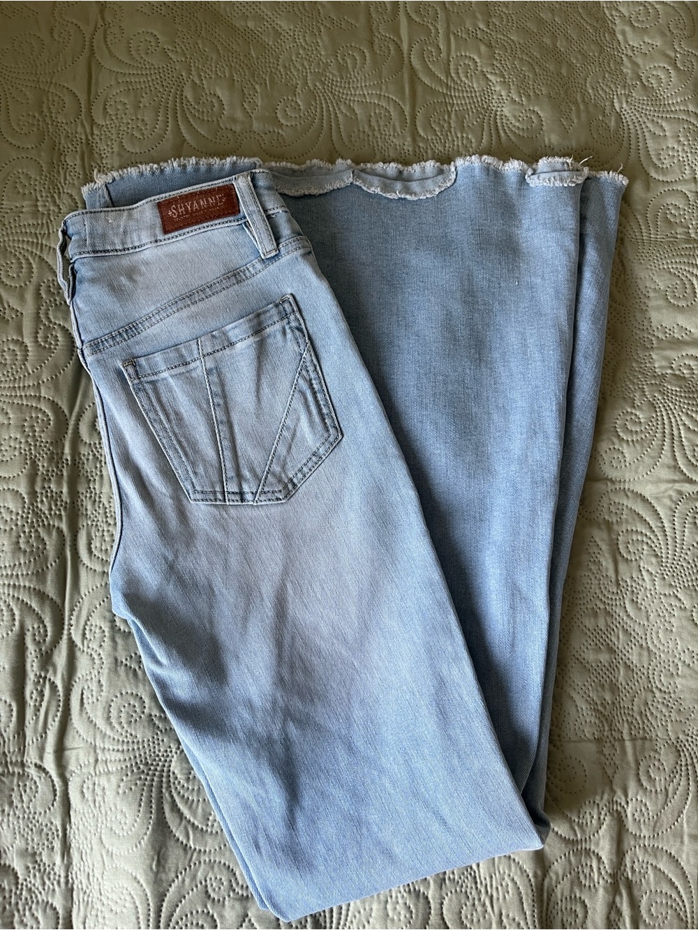 Light Wash Women’s Jeans by Shyanne - Mid Rise, Extra Flare/Bell Bottom
